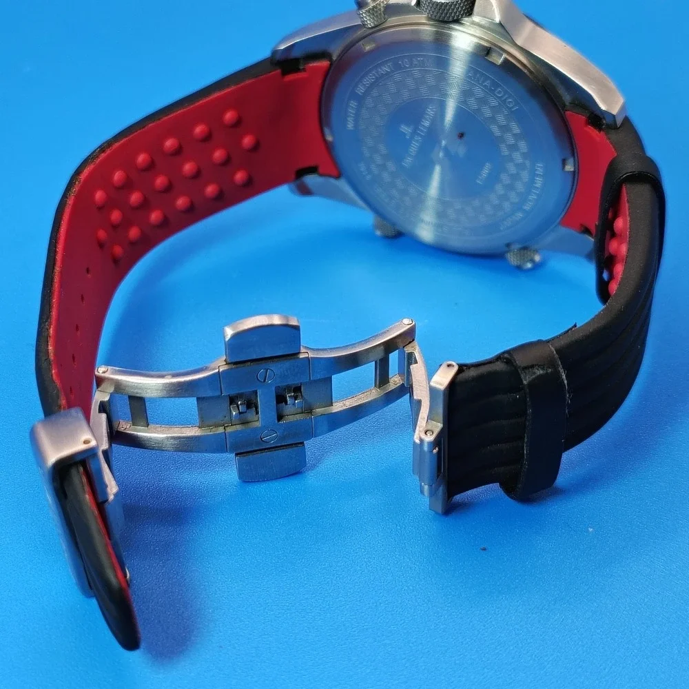 Vintage 2010 Jacques LeMans Formula 1 Ani-Digi Dual Time 43mm Mens Quartz‎ Watch